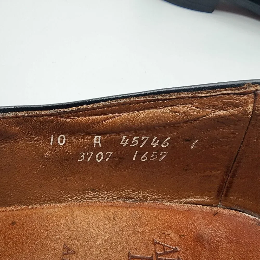 Allen Edmonds 'Arlington' Black Longwing Kiltie Tassel Loafers Size 10A Men Shoe